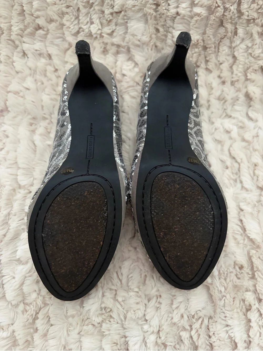 Vince Camuto Silver Sequin Heels
